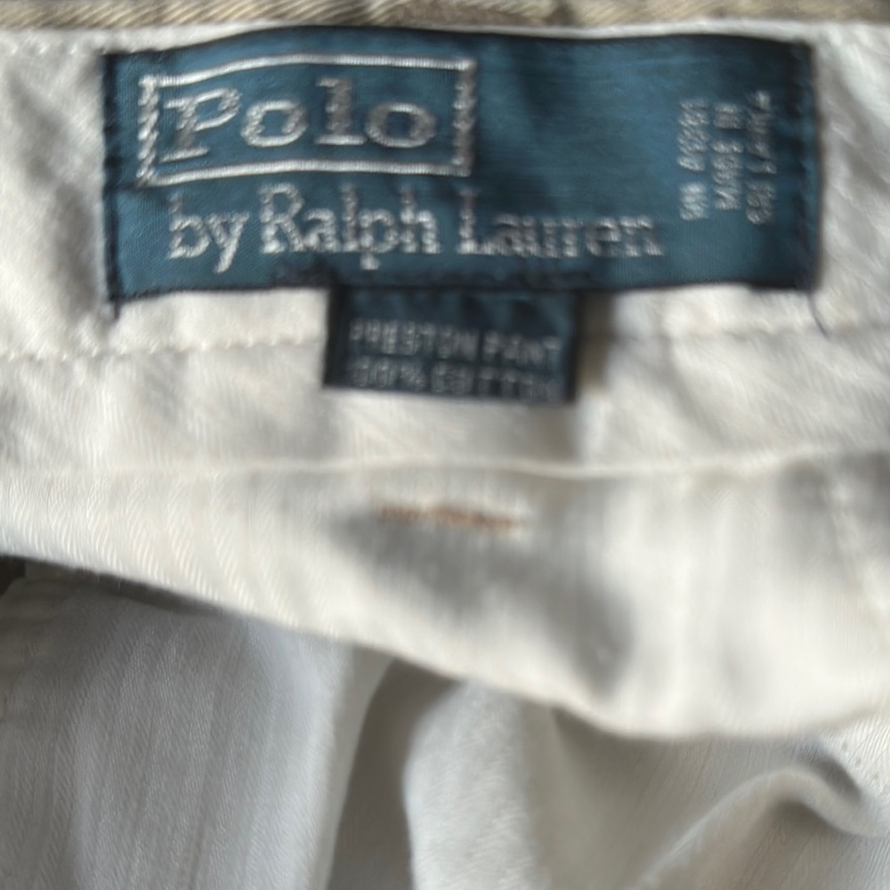 Ralph Lauren Tan Chinos 100 % Cotton Straight Leg Size 36x32 - Picture 5 of 6